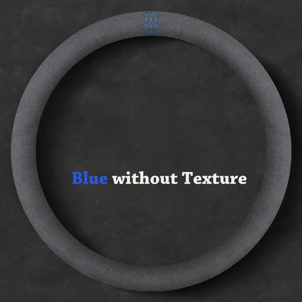 Car Steering Wheel Covers Cowhide Suede Steering Wheel Cover Wrap Universal 37-38cm Breathable Steering Covers Car Accessories