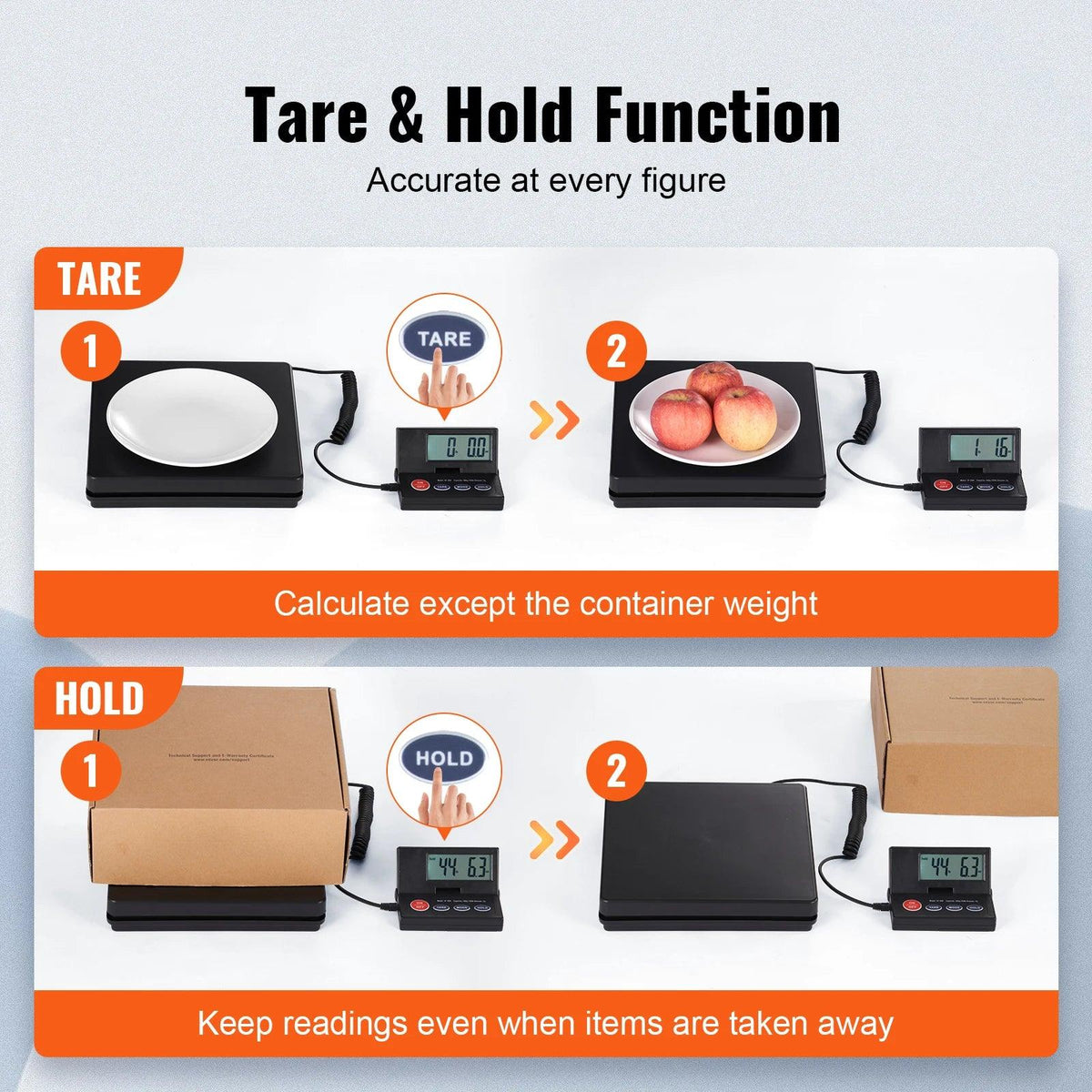 SucceBuy 110 lbs Digital Postal Shipping Scale with Timer 90° Foldable LCD Screen AC/DC Powered Package Scale for Laggage Home