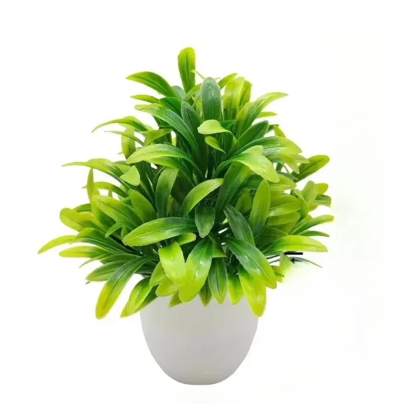 1PC Artificial Plant with Plastic Pot for Home Office Desk Living Room Bedroom Decor Fake Greenery No Maintenance Required - Urbizia