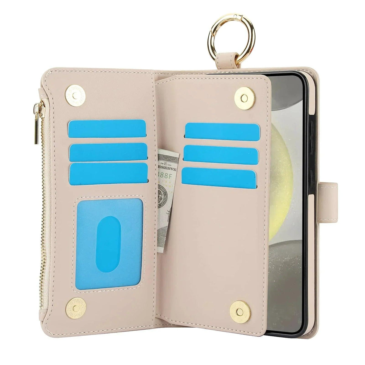 for Samsung Galaxy A55/A15/A54/A14/A73/A53/A13/A72/A52 Wallet case with Zipper Credit Card Holder RFID Blocking,Flip Folio Cover