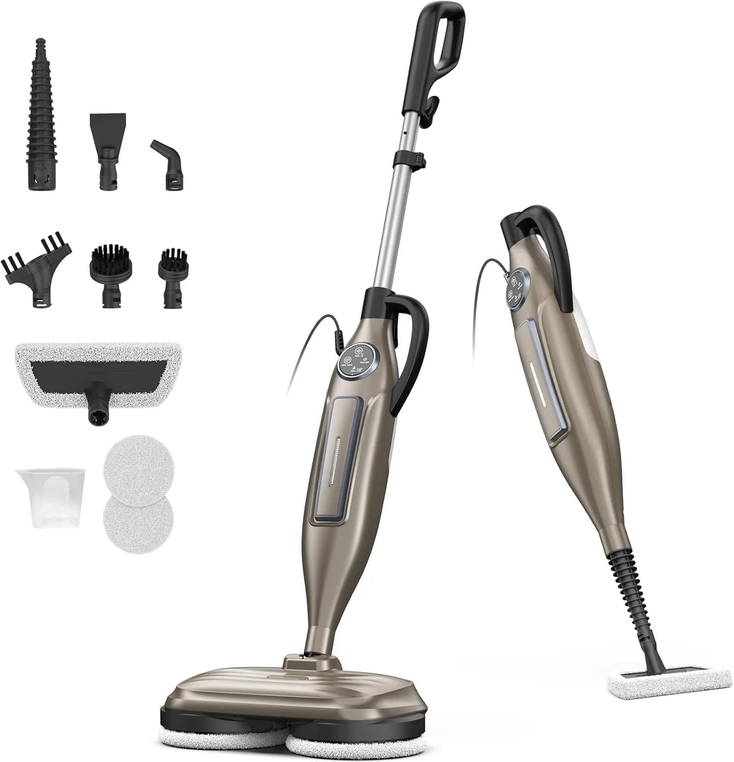 INSE VM6 Steam Mop Cleaner with Rotating Mop Pad 1300W Powerful Floor Steamer 10 in 1 Lightweight Spin Mop for Home Hardwood Laminate Tile