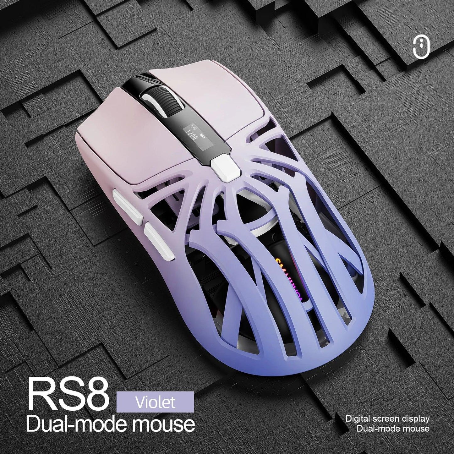 SMAILWOLF RS8 1000Hz Bluetooth mouse, 10000dpi, three-mode connection, lightweight macro gaming mouse notebook computer