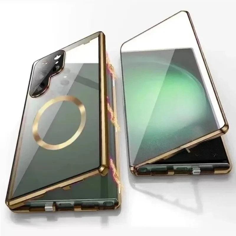 360 ° Full Protection Metal Magnetic Case For Magsafe Samsung Galaxy S26 S25 S24 S23 S22 Ultra Plus Double Sided Snap Lock Cover