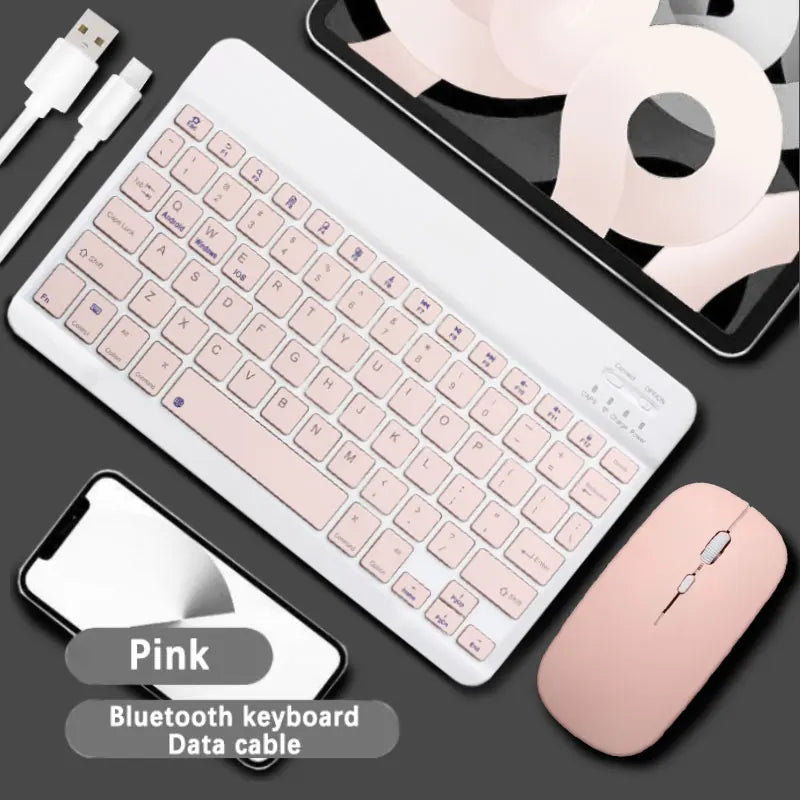 Bluetooth Keyboard Mouse For iPad Mac Android Phone Tablet Slim Office Mini Wireless Keyboard For Android IOS Windows Laptop