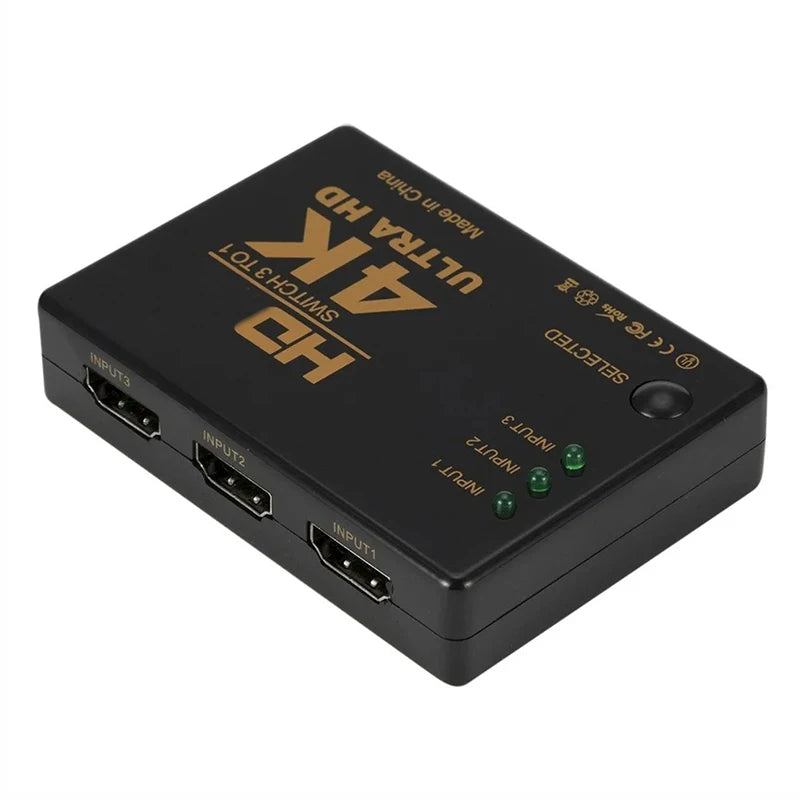 3 In 1 Out HDMI-compatible Switch 4K Switcher Full HD 1080P Video Cable Splitter For TV Box HDTV PC 1x3 Hub Adapter Converter