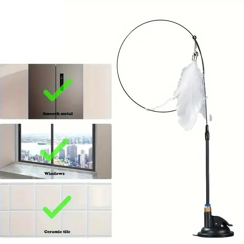 Cat Teaser Wand with Suction Cup