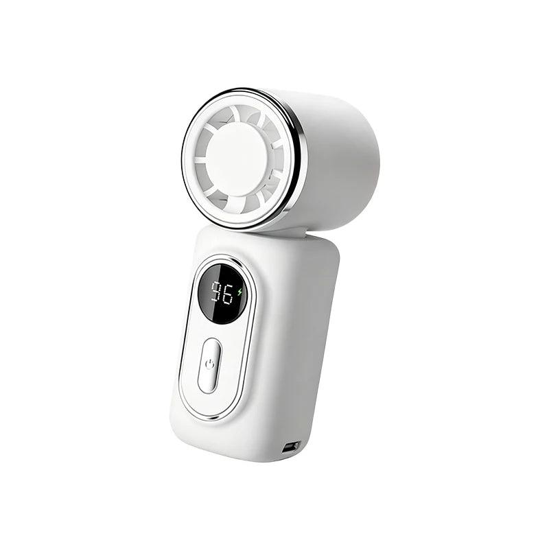 Mini Fan Portable Handheld Small Fan 5 Speeds Cooling Turbo 3000mAh 180° Adjustable Clip LED Display Type-C Rechargeable Fans