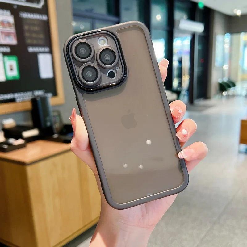 Clear Silicone Camera Protection Case for iPhone Series