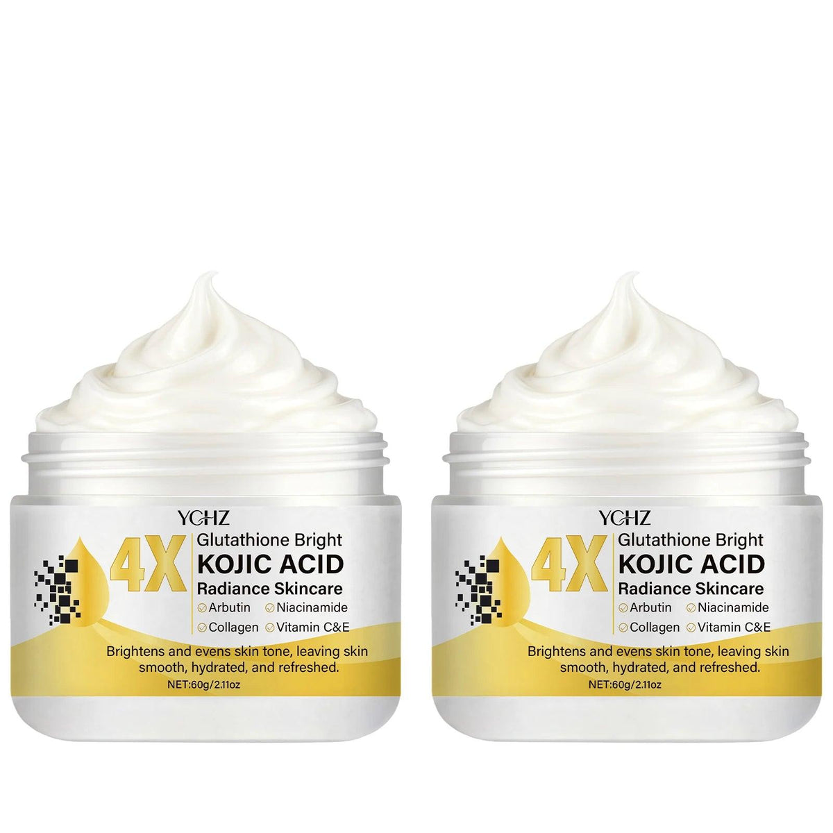 Kojic Acid Face Cream, Evens Out Skin Tone, Eliminates Dark Spots and Dullness - Non-Greasy, Suitable for Both Men and Women - Whitening and Moisturizing Cream, for Day and Night Use - 60g