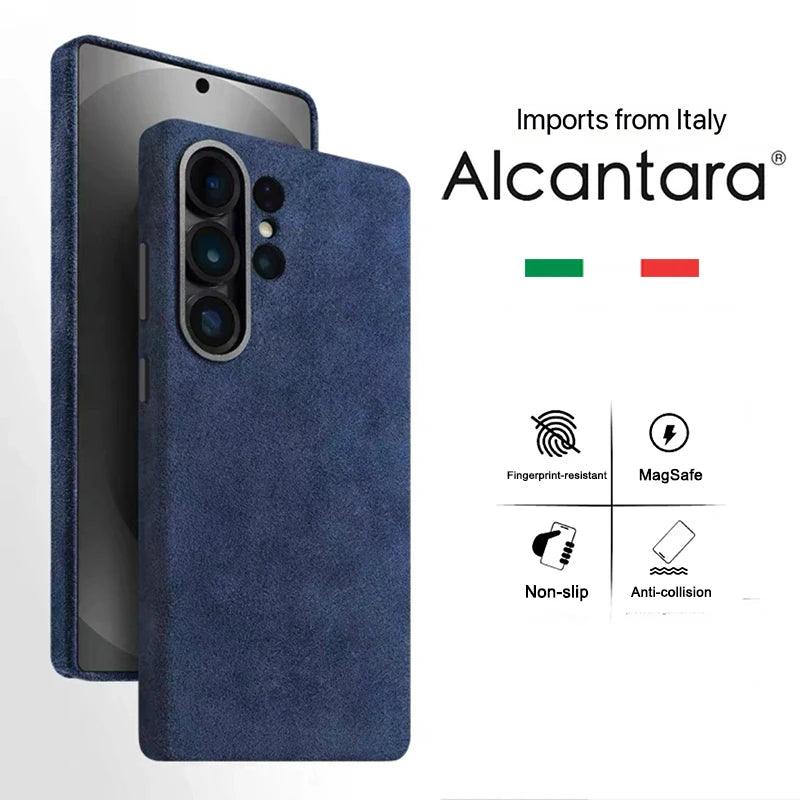 Italy Alcantara Case for Samsung Galaxy S26 Ultra Plus S26+ with Magsafe Luxury Leather Cover Magnetic Phone Back Cases