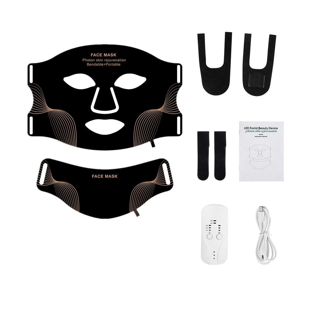 Foreverlily 7-Color LED Silicone Face & Neck Light Therapy Mask