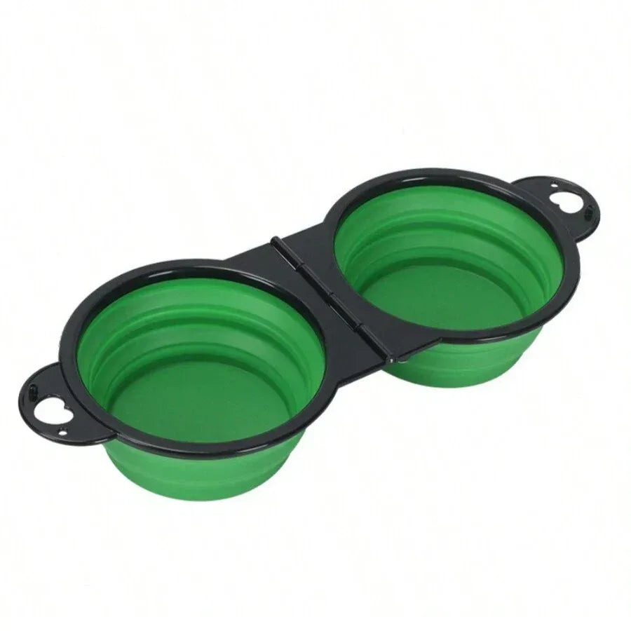 1-piece 2-in-1 Foldable Dual Bowl Feeding Bowl Portable Outdoor Travel Dog Cat Drinking Bowl Pet Supplies Outdoor Feeding Water - Urbizia