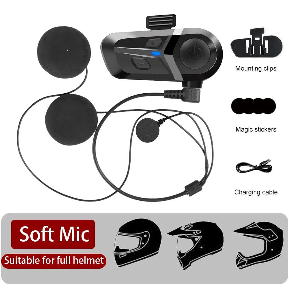 Kihous Bluetooth Helmet Headset with Built-In Battery