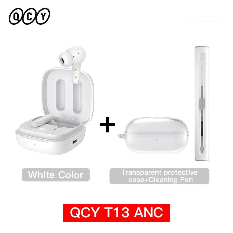 QCY T13 ANC Wireless Earphones Bluetooth 5.3 TWS ANC Noise Cancellation Headphone 4 Mics ENC Headset In-Ear Handfree Earbuds
