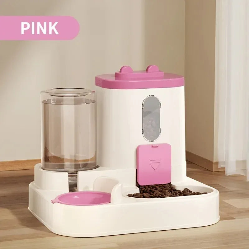 2in 1 Cat Food Dispenser Water and Food Integrated Fully Automatic Cat Food Feeding and Water Dispenser Cute Water Dispenser - Urbizia