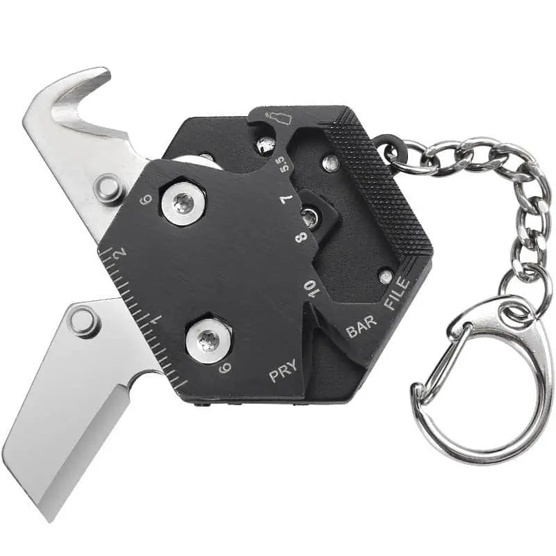 Multifunctional Hexagon Coin Outdoor EDC Tool Hexagon Folding Coin Knife Keychain Screwdriver Pocket Fold Mini coltello Gear Pee