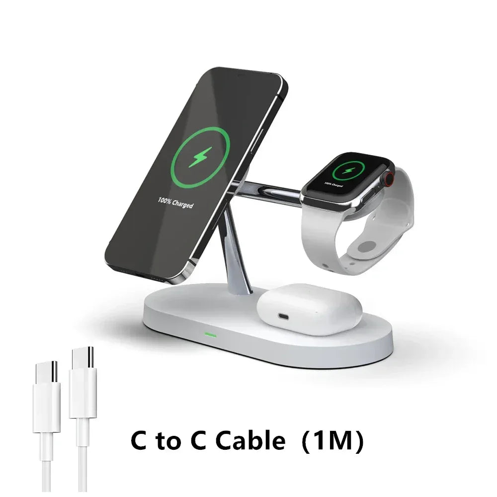 3 in 1 Wireless Charger Stand For iPhone 12/13/14/15/16/17 Fast Charging Station for Apple Watch 10 9 8 7 6 5 4 Airpods 2 3 Pro - Urbizia