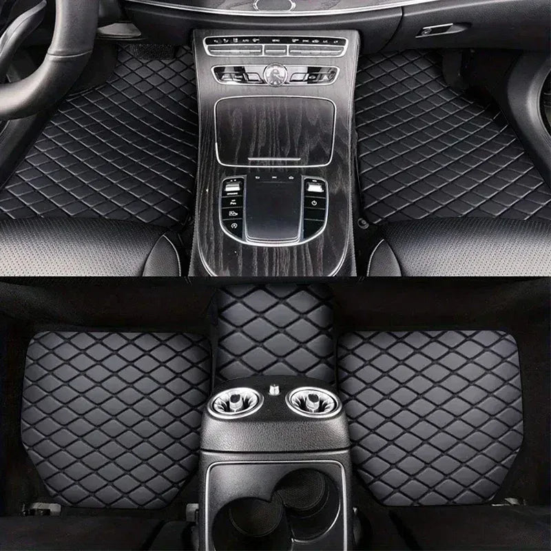 Universal 5-Piece Car Floor Mats – PU Leather Waterproof Foot Pads - Urbizia