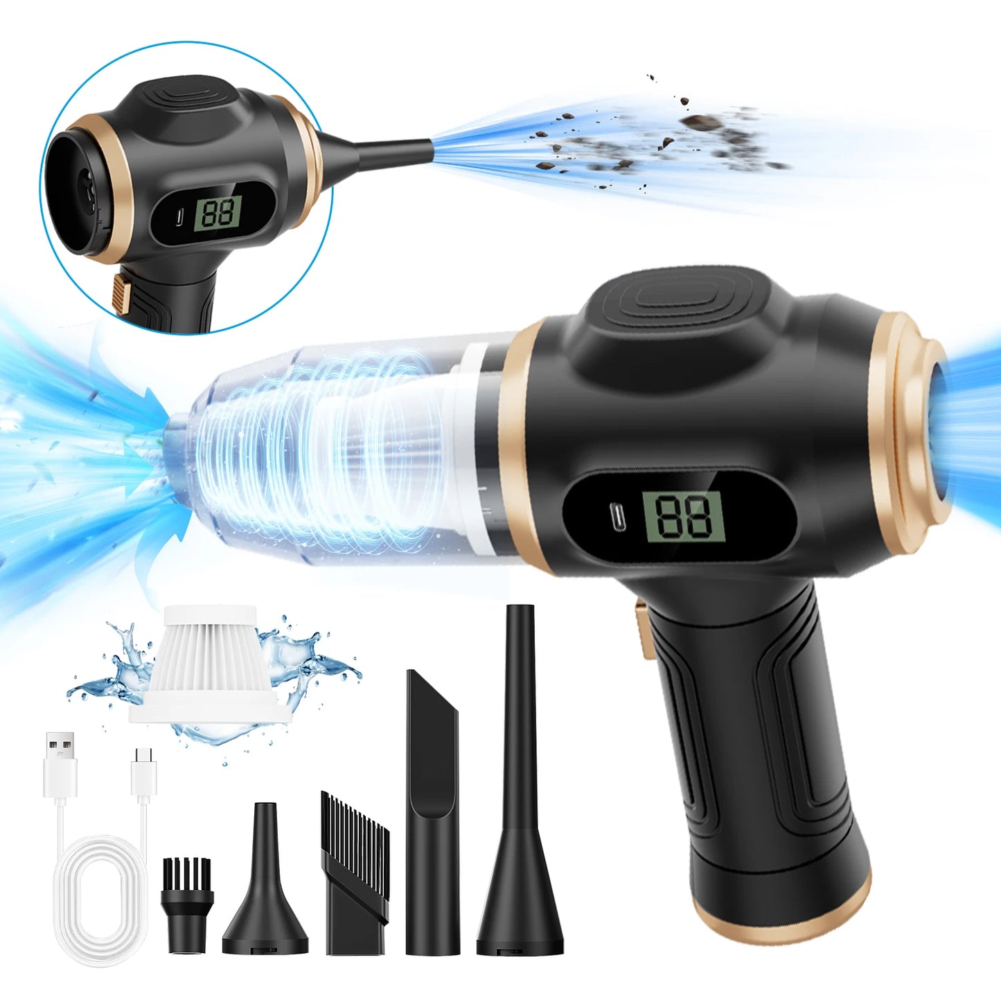 ABS Wireless Car Vacuum Cleaner - Household Appliance - Sofa - Office - High Power - Household Cleaning Machine - Carpet Cleaner