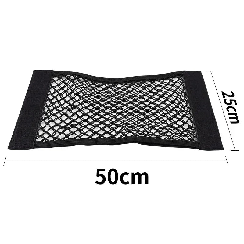 Car Trunk Mesh Organizer Car Tail Storage Net Seat Back Pocket Universal Trunk Bag Auto Magic Tape Network Interior Accessories - Urbizia