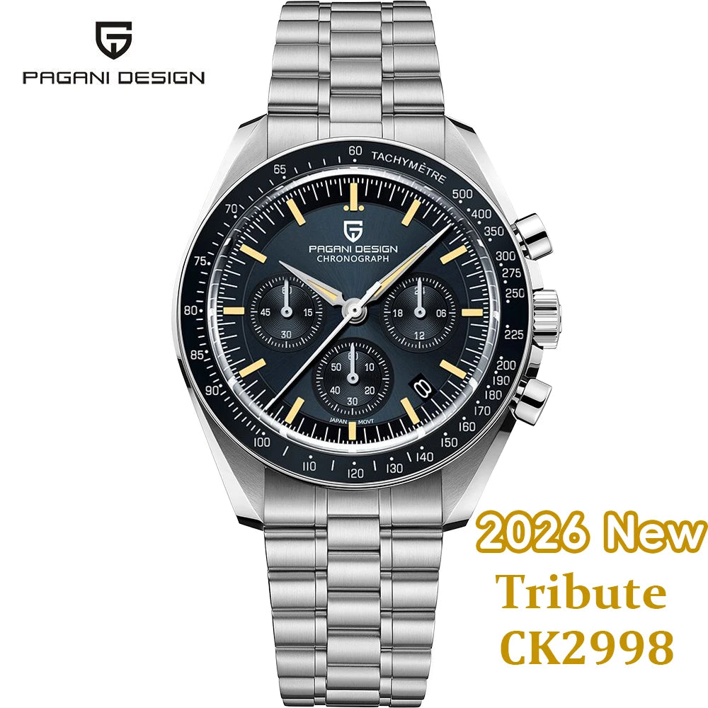 PAGANI DESIGN 2026 New Men's Watches Top Luxury Quartz Watch For Men Auto Date Speed Chronograph AR Sapphire Mirror Wrist Watch