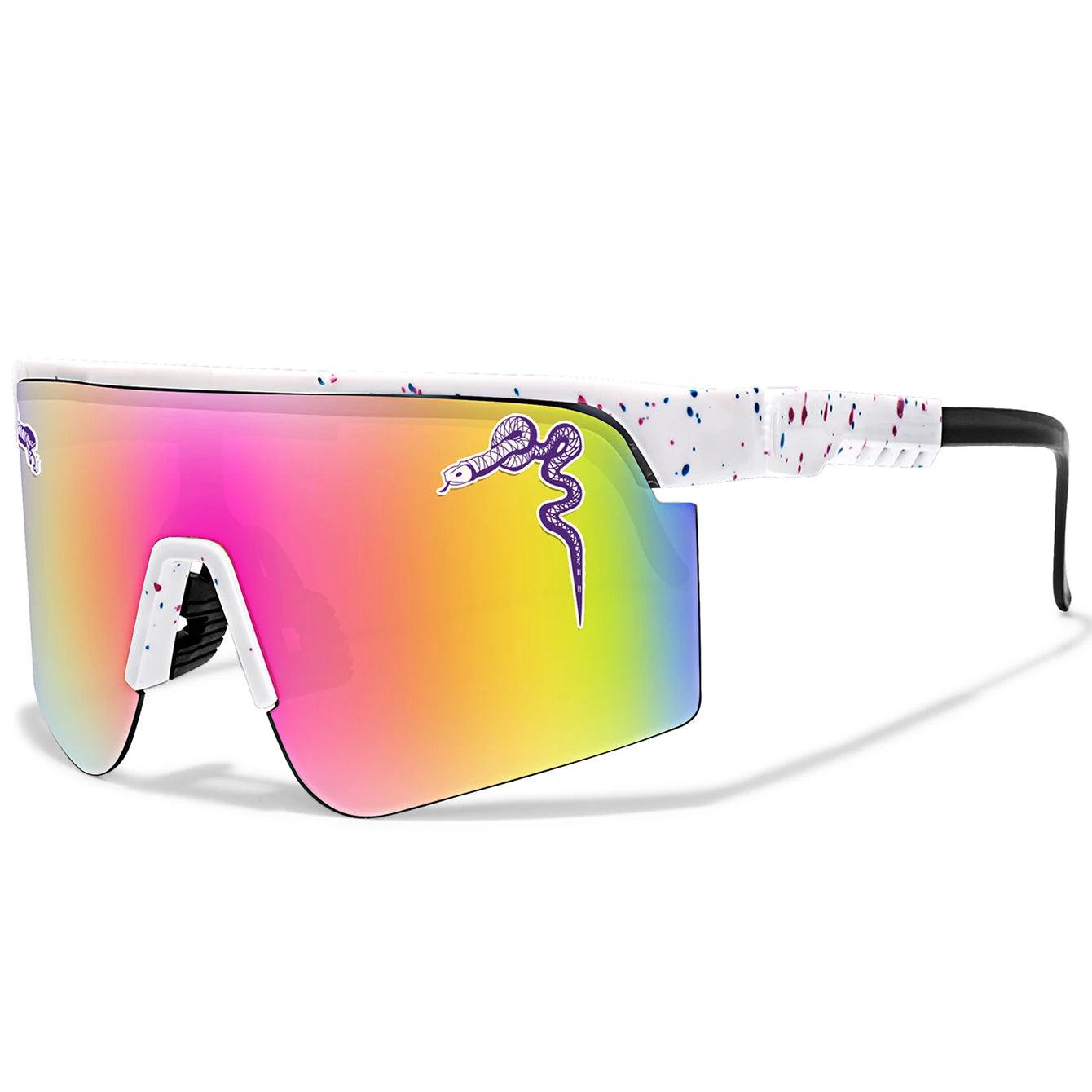 Men's Fashion Large Frame Cycling Sunglasses Fashionable Goggles with Random Dot Decoration for Outdoor Sports Hiking Fishing