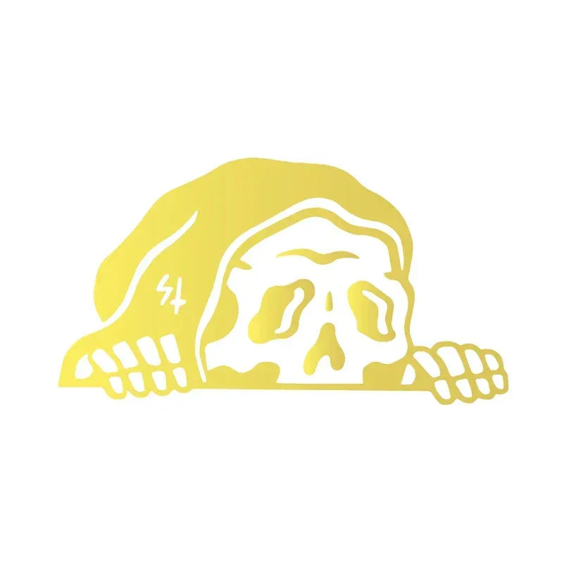 Grim Reaper Vinyl Sticker – Spooky Skeleton Peeker Decal - Urbizia