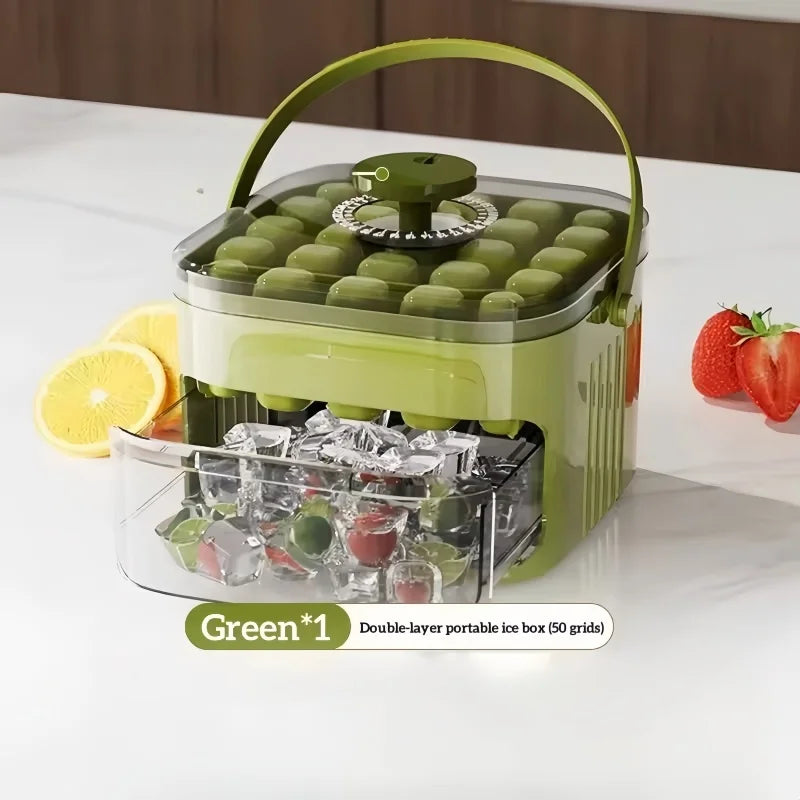 50 Grids Ice Mold Ice Tray Double-layer Ice Cube Tray Reusable Food-grade Ice Cube Molds for Ice Cube Manufacturers