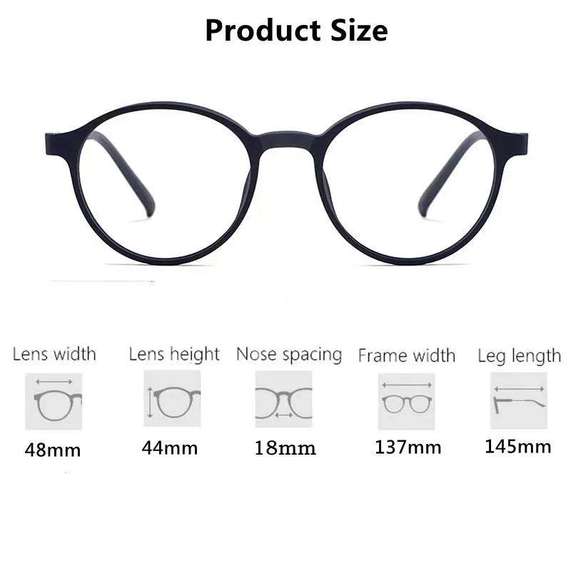 Ultralight Titanium Alloy TR90 Reading Glasses For Men And Women Retro Round Anti blue Light Presbyopia Glasses 0 +100 +150 +250