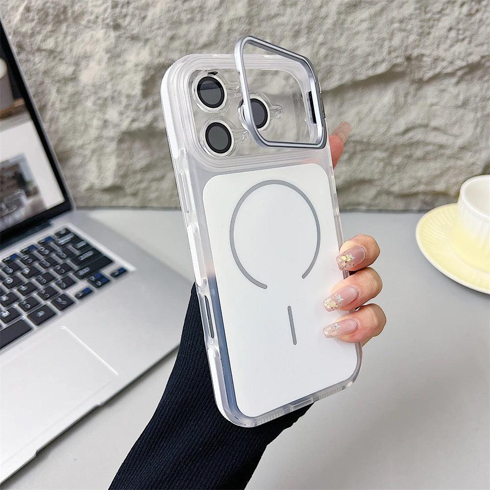 Matte Shockproof Magnetic iPhone Case with Stand