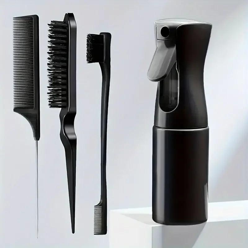 4pcs/Set Hairdressing Tools Set spray Bottle Rat Tail Comb Teasing Hair Brush Edge Control Hair comb For Combing Smoothing Hair