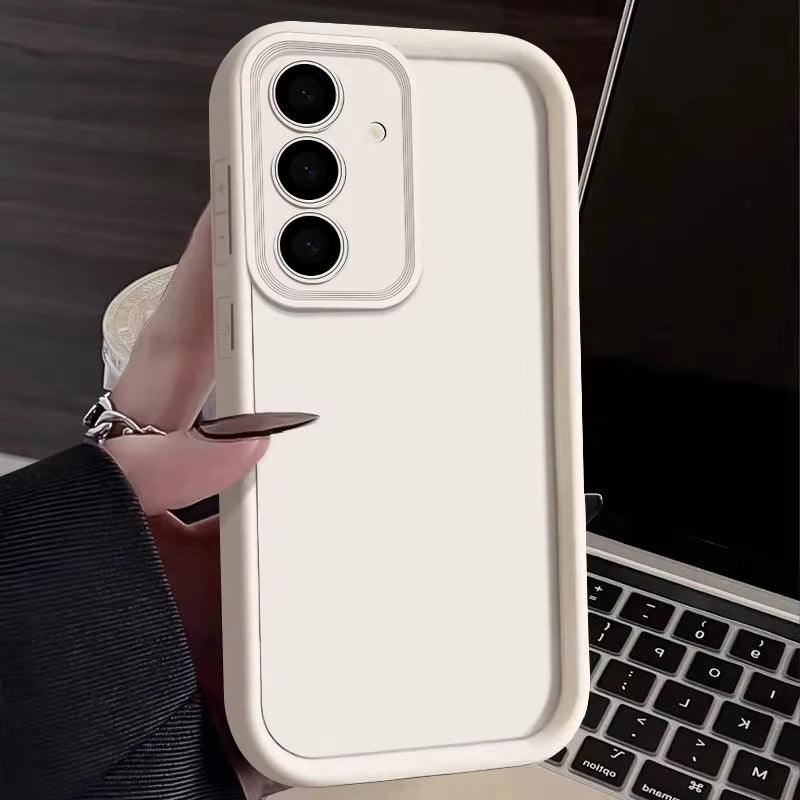 Soft TPU Case For Samsung S26 S25 S24 S23 S22 S21 Ultra Plus FE S25 edge A54 note 20 Shockproof Solid Color Silicone Phone Cover