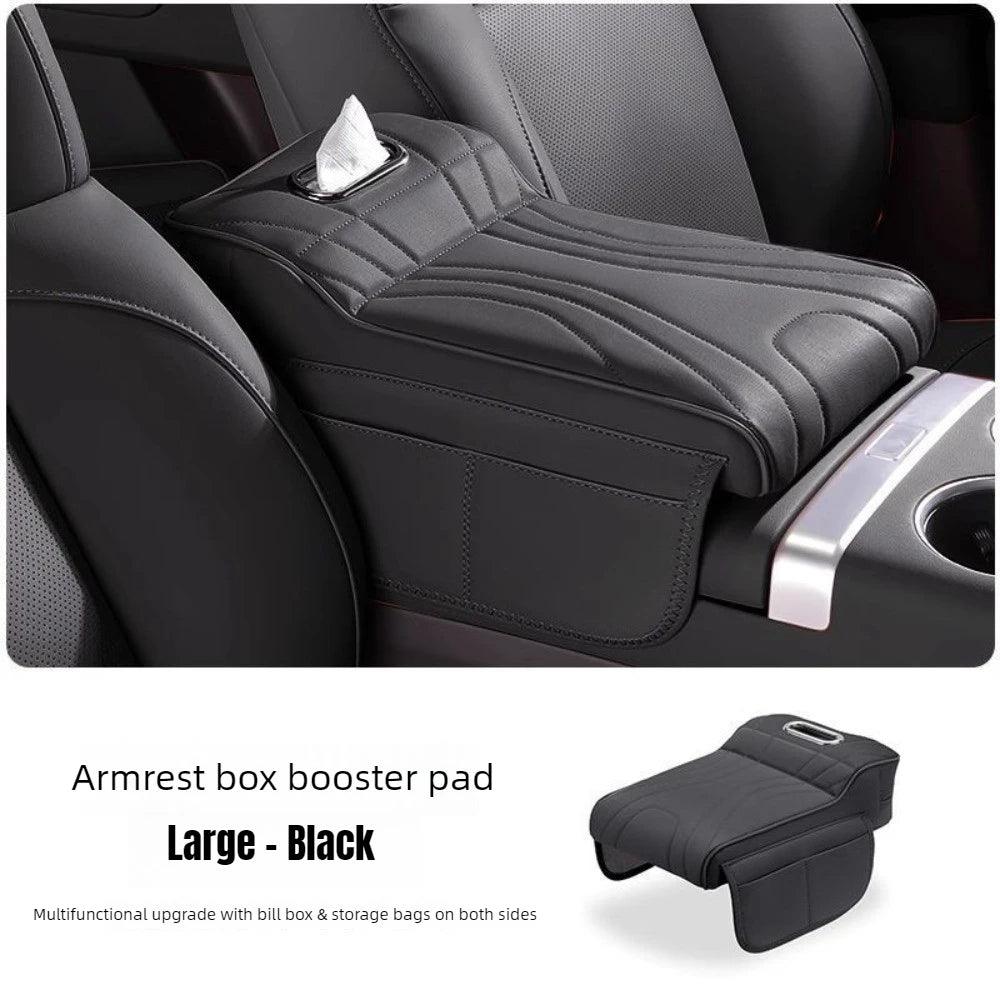 2026 New Universal Memory Foam Car Armrest Booster Pad with Storage Pocket Comfort Cushion for Driver Auto Interior Accessories