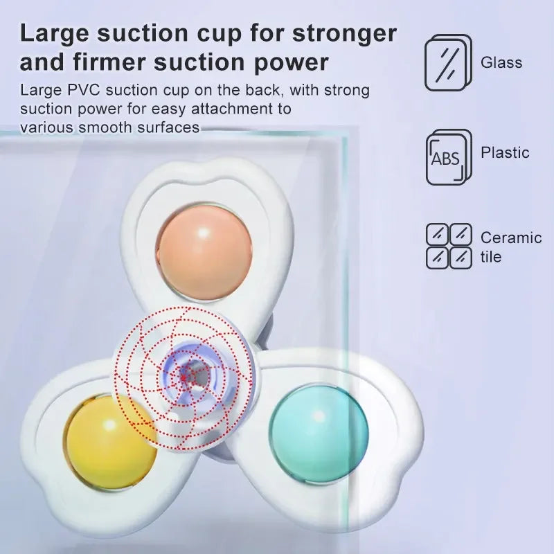3-in-1 Suction Cup Spinning Top Toy for Babies & Toddlers