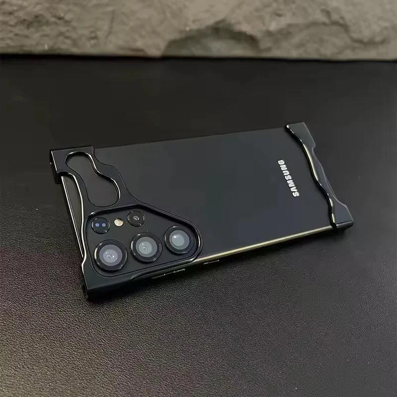 Aluminum Alloy Bumper Phone Shell For Samsung Galaxy S23 S24 S25 S26 Ultra Plus With Lens Film Metal Corner Pad Shockproof Cover