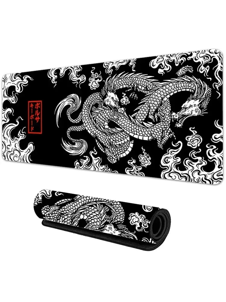 Japanese Dragon Large XXL Gaming Mousepad 900x400 700x300 Speed Desk Mat Anime Theme Keyboard Gamer Mouse Pad for Esports - Urbizia