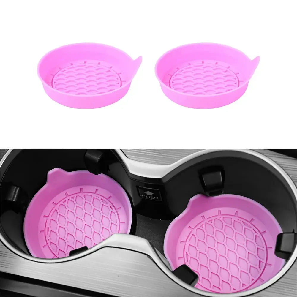 2/4pcs Car Cup Holder Coaster Silicone Cup Holder Insert Universal Non-Slip Cup Holders Car Accessories Interior Silent Cup Pad - Urbizia