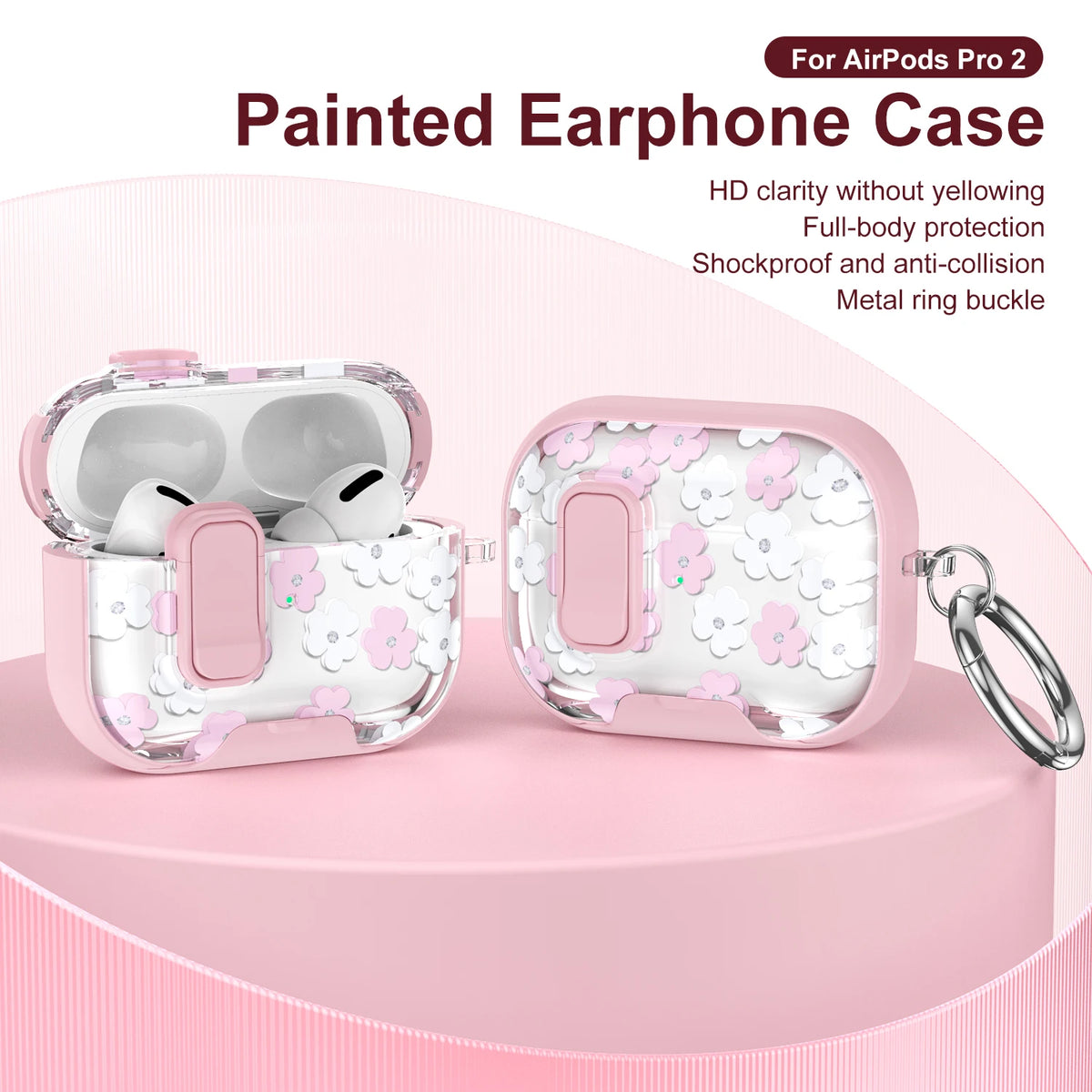 Funda For AirPods Pro 2 3 4 Case With Phone Holder Headphone Cover For AirPods 4 Pro3 Cases Security Lock Earphone Coque Sleeve