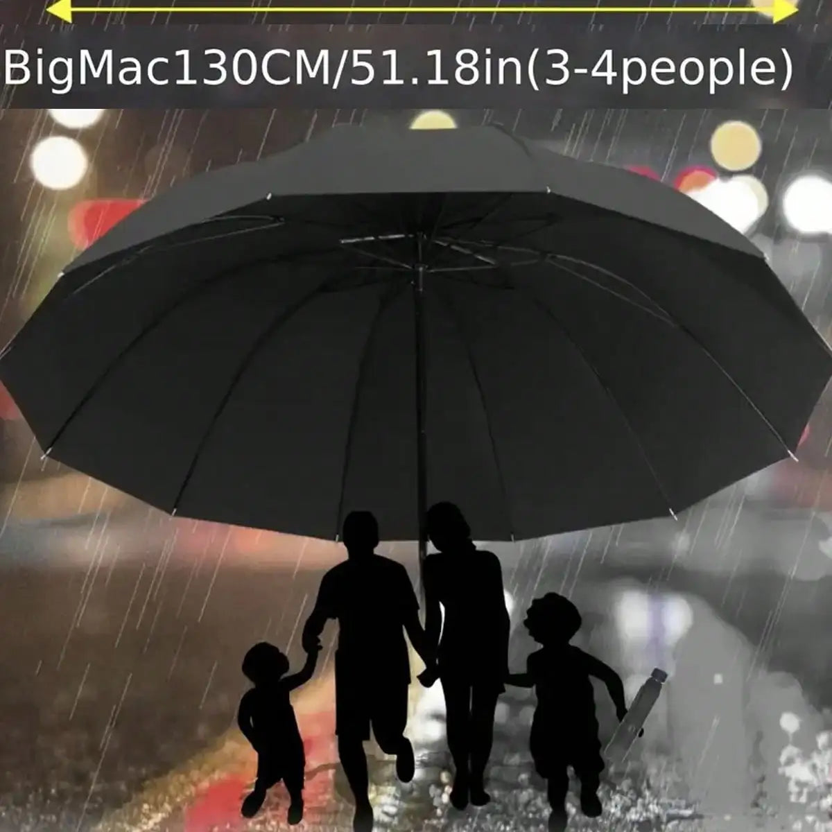 1 Oversized 12-Rib Windproof Umbrella - Manual Open, Waterproof, Tear-Resistant, Steel Frame - Fashionable Minimalist Business Style, Reinforced Foldable Travel Umbrella, Suitable For Men And Women,Spring Summer Picks,Brides