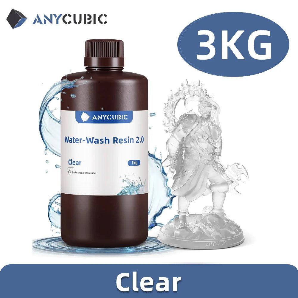 ANYCUBIC Water-Wash Resin 3kg High Precision Low Odor Low Viscosity 3D Printing Standard Photopolymer For LCD 3D Printer