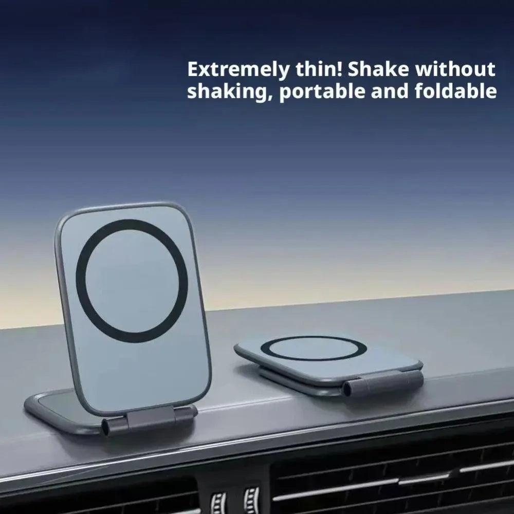 Ultrathin Magnetic Car Phone Holder Adjustable Foldable Anti shake Vehicle Navigation Stand Universal for Car and Desktop