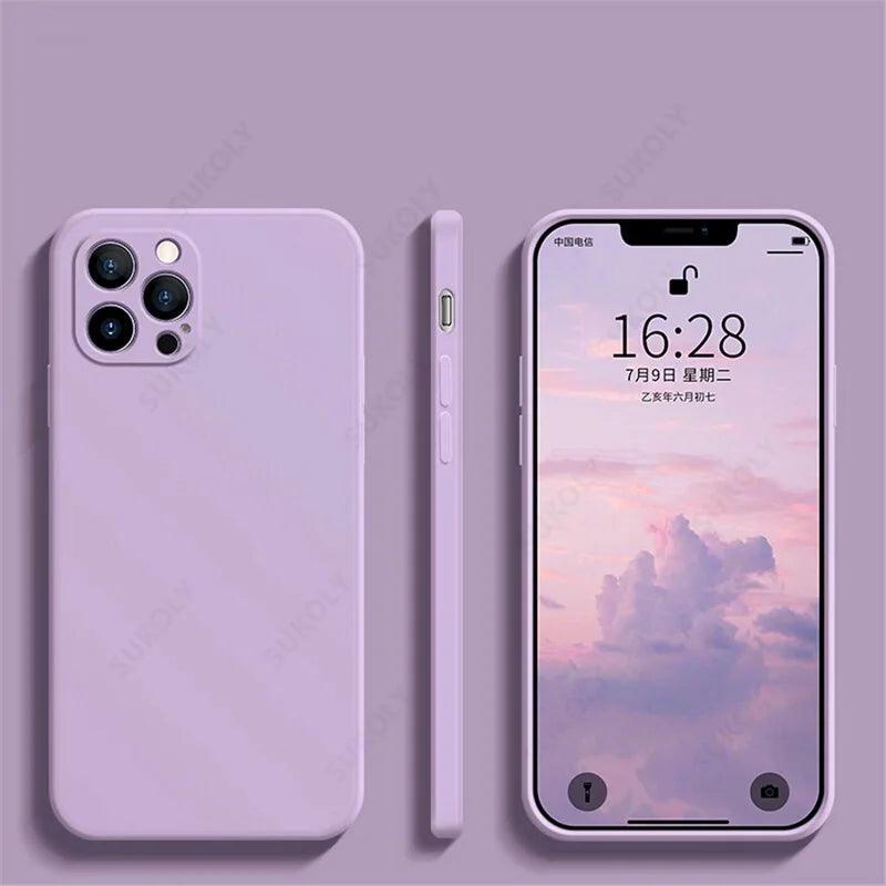 Shockproof Liquid Silicone Case for iPhone Slim TPU Cover