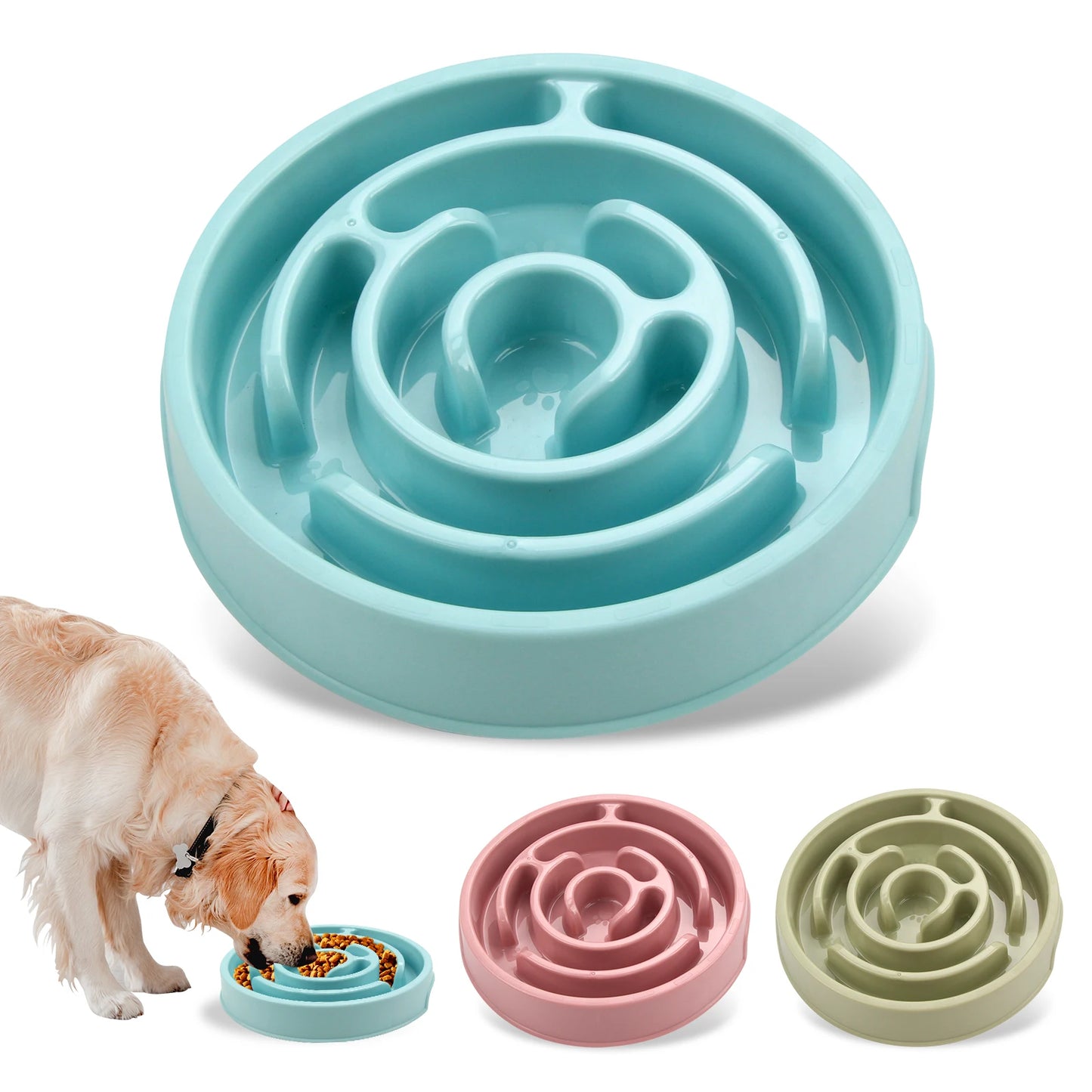 Pet Dog Slow Feeder Bowl Fun Non Slip And Anti-Gulping