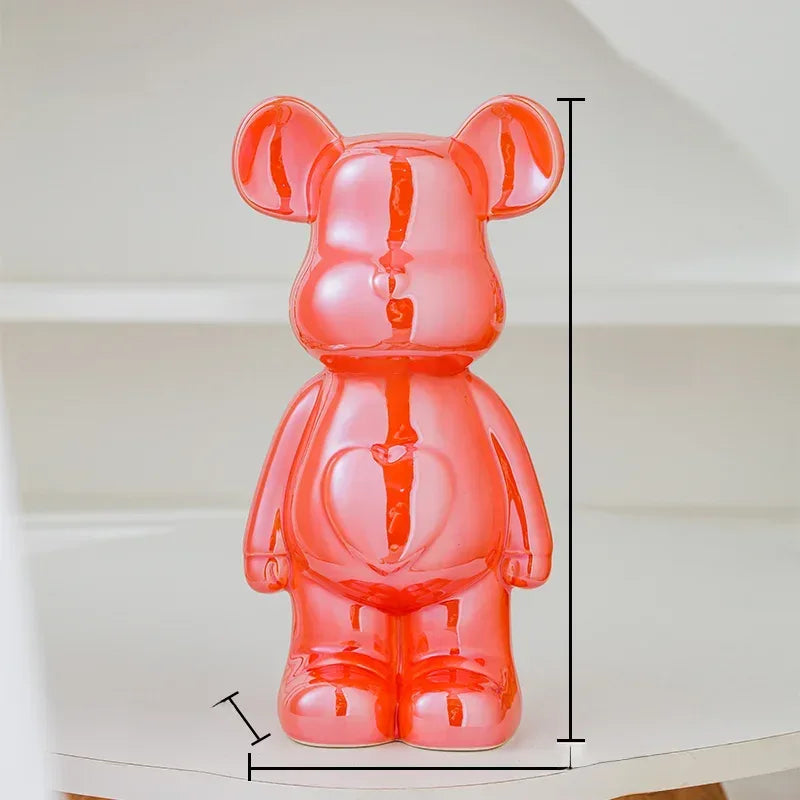 17/27/cm Aesthetic Bear brick Ceramic Staute Teddy Bear decor action figure Sculptures Ornament for room Home Decoration Crafts - Urbizia