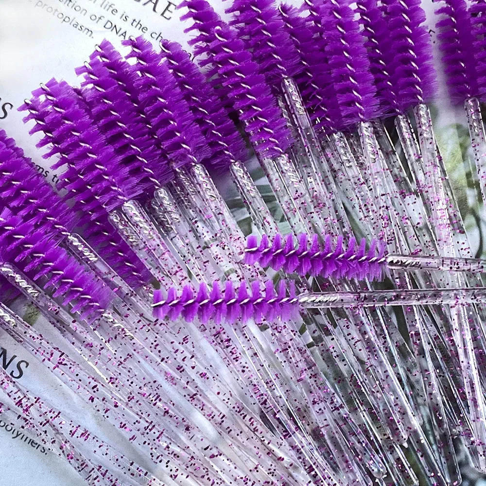 50-Pack Disposable Crystal Eyebrow & Mascara Brushes - Urbizia