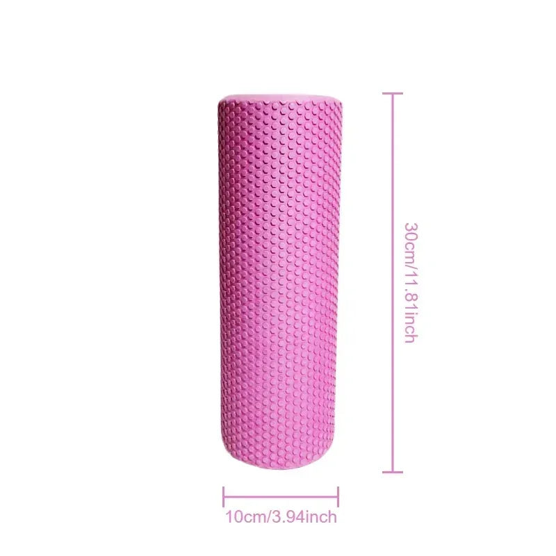 Hexagonal Yoga Roller: Round EVA Foam Cylinder for Pilates & Enhanced Home Workouts (Diameter 9.5cm, Length 29.7cm) - Urbizia