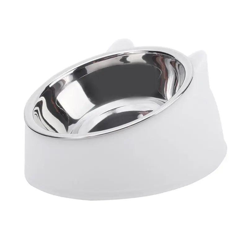 Inclined Stainless Steel Cat and Dog Feeding Bowl