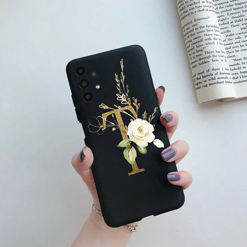 Flower Alphabet Soft TPU Case for Samsung Galaxy A Series