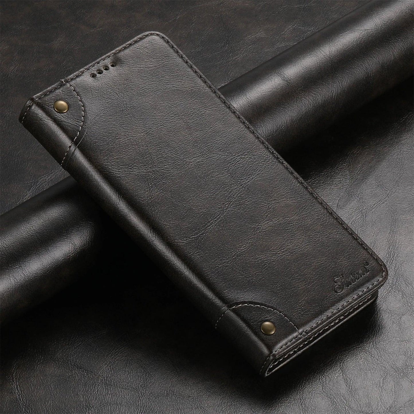 Flip Leather Phone Case for Samsung Galaxy S26 S25 S24 Ultra S22 S23 Plus Note 20 with Magnetic Card Slot Holder Cover LS055