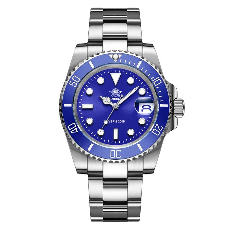 ADDIESDIVE Men's Classic Watch with Ceramic Bezel 200m Water Resistant Casual Quartz Watch BGW9 Blue Luminous Gift Watch MY-H3-2